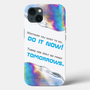 Funda Para iPhone 13 Colores arcoiris agitan burbujas cita motivadora