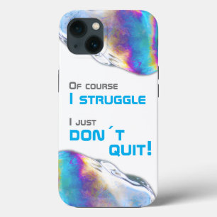 Funda Para iPhone 13 Colores arcoiris burbujas de brillo divertida letr