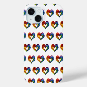 Funda Para iPhone 15 Colores arcoiris del corazón