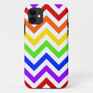 Funda Para iPhone 11 Colores arcoiris, patrón ZigZag de Chevron grande 