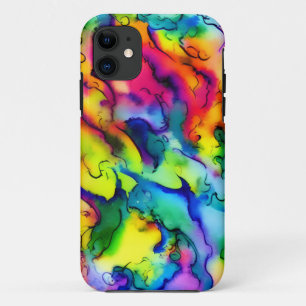 Funda Para iPhone 11 Colores arcoiris pintura de acuarela abstracta