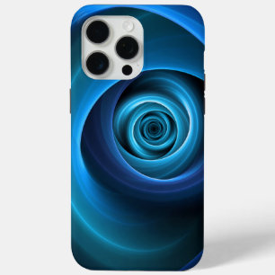 Funda Para iPhone 15 Pro Max Colores azules espirales 3D Resumen arte fractal m