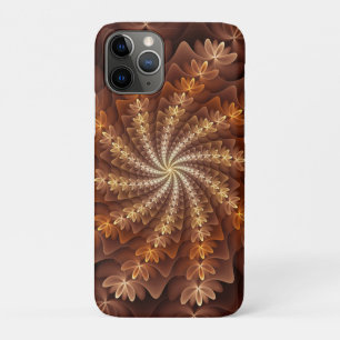 Funda Para iPhone 11 Pro Colores Cálidos, Patrón de Arte Fractal Moderno Al