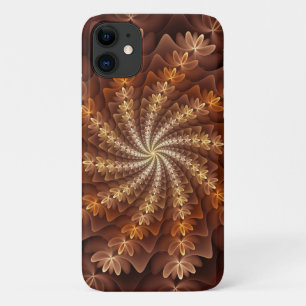 Funda Para iPhone 11 Colores Cálidos, Patrón de Arte Fractal Moderno Al