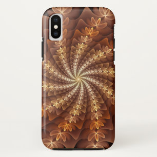 Funda Para iPhone XS Colores Cálidos, Patrón de Arte Fractal Moderno Al