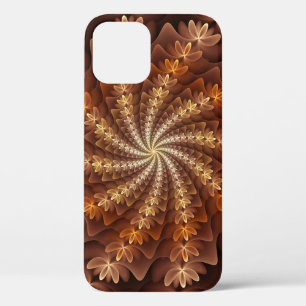 Funda Para iPhone 12 Pro Colores cálidos, patrón de arte fractal trippy mod