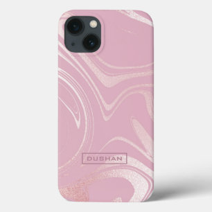 Funda Para iPhone 13 Colores de agua rosada de fondo rápido