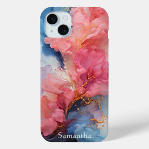 Funda Para iPhone 15 Mini Colores de color azul y coral