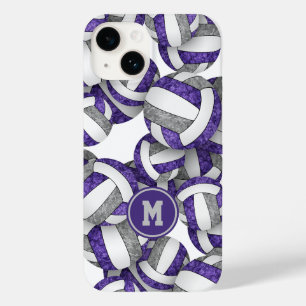 Funda Para iPhone 14 De Case-Mate Colores de equipo gris morado de voleibol giratori