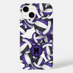 Funda Para iPhone 14 De Case-Mate Colores de equipo negro morado de voleibol girator