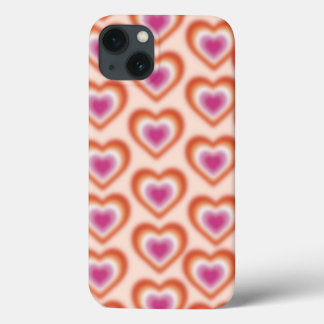 Funda Para iPhone 13 Colores de la bandera de Lesbiana con el corazón d