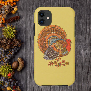 Funda Para iPhone 11 Colores de Otoño Hojas de Pavo