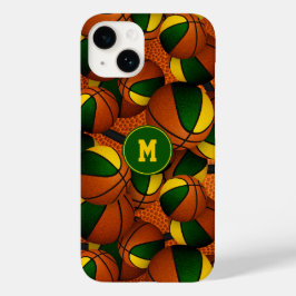 Funda Para iPhone 14 De Case-Mate Colores del equipo de oro verde en el baloncesto