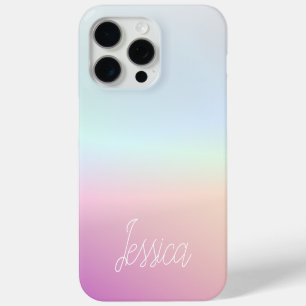 Funda Para iPhone 15 Pro Max Colores Fríos Gradientes Ombré y Tu Letra