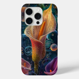 Funda Para iPhone 15 Pro Colores gradientes de flores de Calla