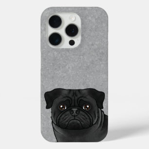 Funda Para iPhone 15 Pro Colores Negros Tubo Raza Cabeza De Perro Acercamie