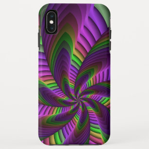 Funda Para iPhone XS Max Colores Neon Flash Crazy Colorous Patrón Fractal