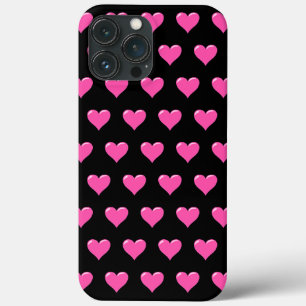 Funda Para iPhone 13 Pro Max Colores Personalizados del corazón rosado - Negro