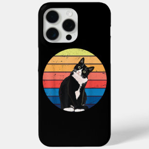 Funda Para iPhone 15 Pro Max Colores retro de regalo de gato de Tuxedo para ama