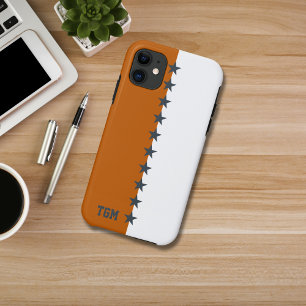 Funda Para iPhone 11 Colores universitarios quemados Naranja, gris oscu