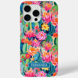 Funda Para iPhone 15 Pro Max Colorful Blooming Cacti Personalized