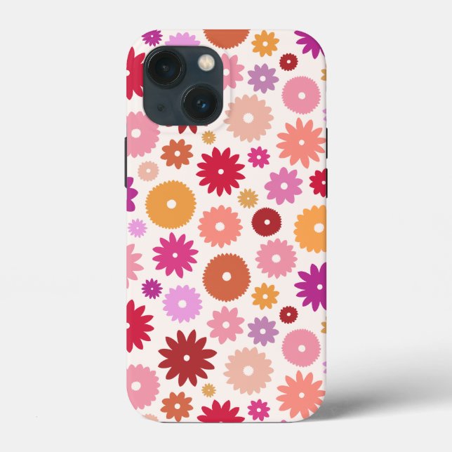 Funda De Case-Mate Para iPhone Colorful Blooms Pattern (Reverso )