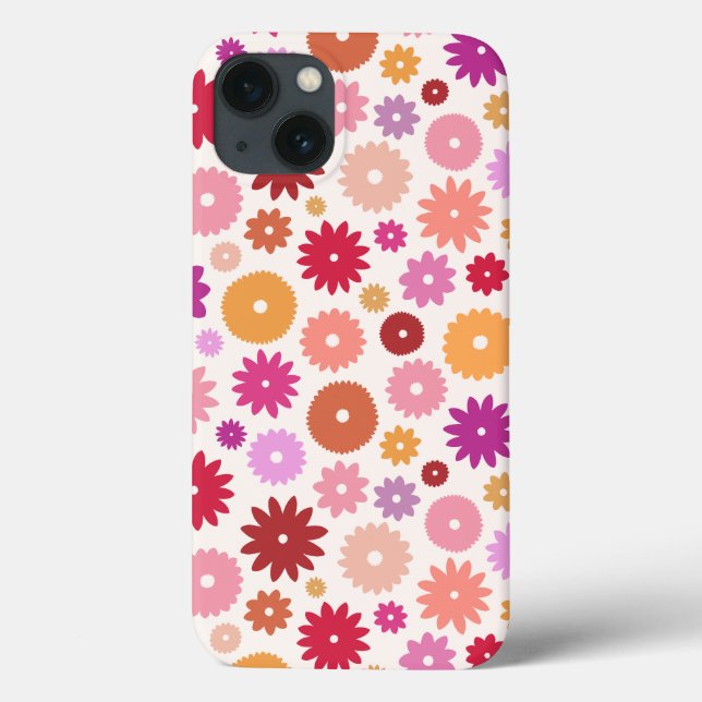 Funda De Case-Mate Para iPhone Colorful Blooms Pattern (Reverso)