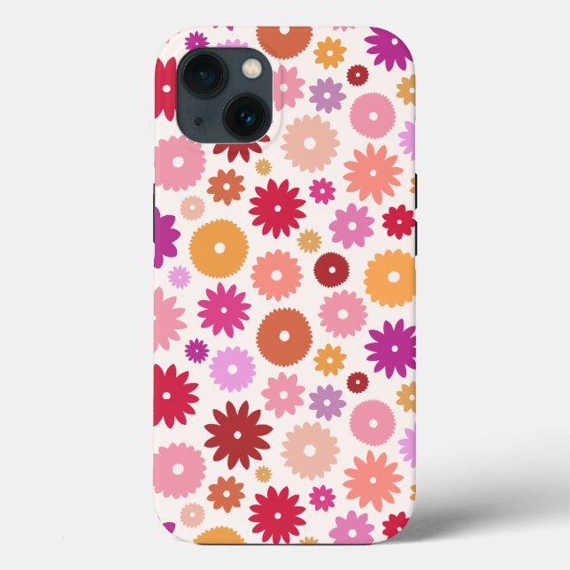 Funda De Case-Mate Para iPhone Colorful Blooms Pattern (Reverso )