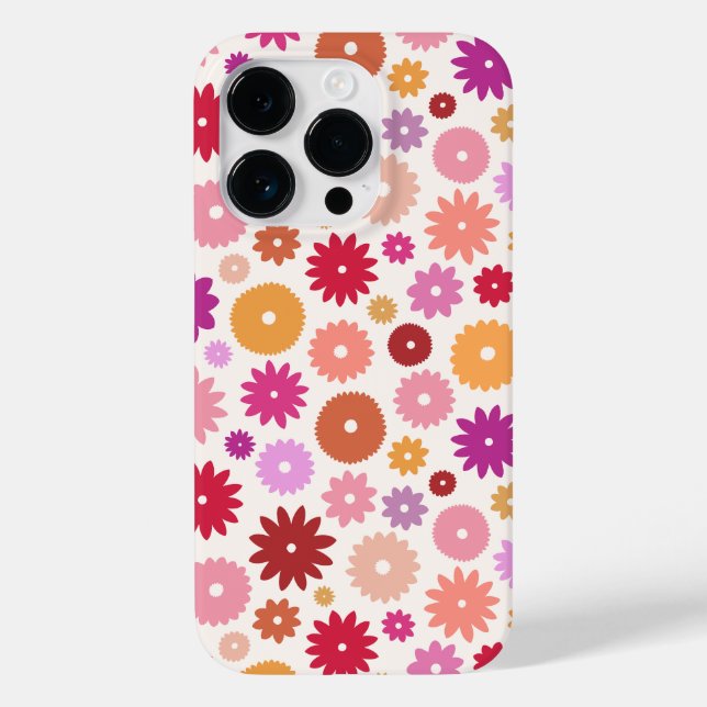 Funda De Case-Mate Para iPhone Colorful Blooms Pattern (Reverso )