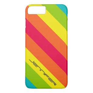 Funda Para iPhone 8 Plus/7 Plus Colorful Five Color Stripe Personalized with Name