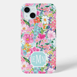 Funda Para iPhone 15 Mini Colorful Garden Monogrammed