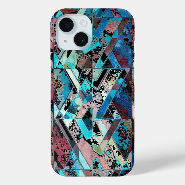 Funda De Case-Mate Para iPhone Colorful Geometric Abstract Pattern (Reverso )