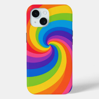 Funda Para iPhone 15 Colorful Rainbow Swirl Abstract Phone Case – Bold 