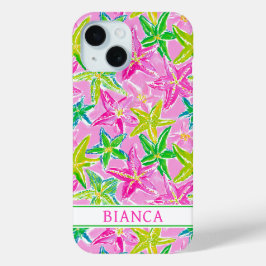 Funda Para iPhone 15 Colorful Starfish Monogrammed