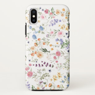 Funda Para iPhone XS Colorida acuarela Flora silvestre