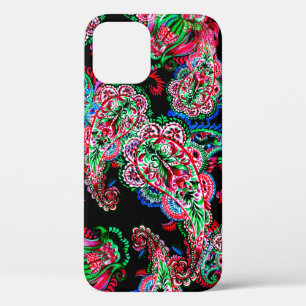 Funda Para iPhone 12 Colorida acuarela paisley ilustracion floral pa