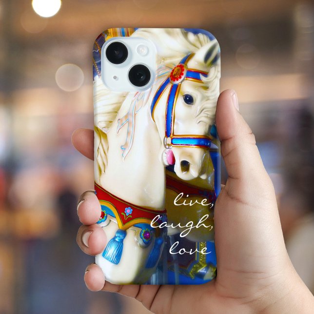 Funda De Case-Mate Para iPhone Colorida Carousel Horse Photo Live Lauder Love Bol (Subido por el creador)
