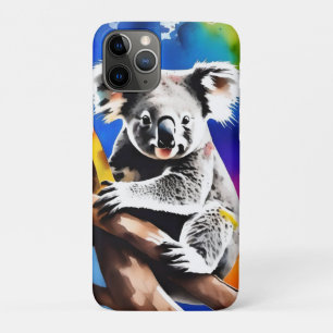 Funda Para iPhone 11 Pro Colorida Esplash acuático del oso de Koala,