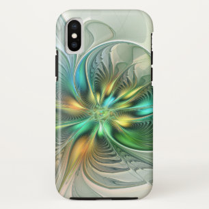Funda Para iPhone X Colorida Fantasía Moderna Abstracto Flor Fractal