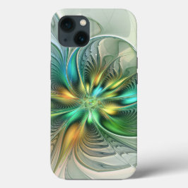 Funda Para iPhone 13 Colorida Fantasía Moderna Abstracto Flor Fractal