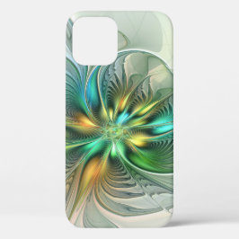 Funda Para iPhone 12 Pro Colorida Fantasía Moderna Abstracto Flor Fractal