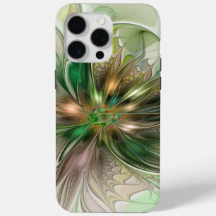 Funda Para iPhone 15 Pro Max Colorida Fantasía Moderna Resumen Flor Fractal