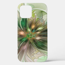 Funda Para iPhone 12 Colorida Fantasía Moderna Resumen Flor Fractal