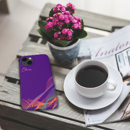 Funda Para iPhone 13 Colorida ondulación rosa púrpura