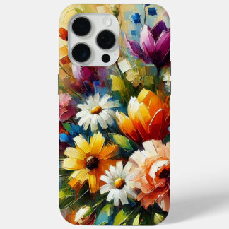 Funda Para iPhone 15 Pro Max "Colorida pintura de aceite abstracto de flores de