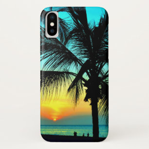 Funda Para iPhone X Colorida playa tropical Sunset