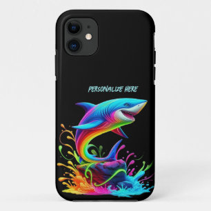 Funda Para iPhone 11 Colorida salpicadura de tiburón
