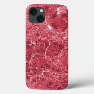 Funda Para iPhone 13 Colorida textura de mármol rojo de coral