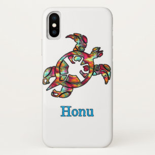 Funda Para iPhone X Colorida tortuga arcoiris tribal hawaiana