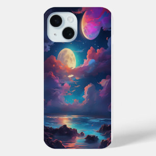 Funda Para iPhone 15 Colorida y vibrante escena nocturna sobre un océan